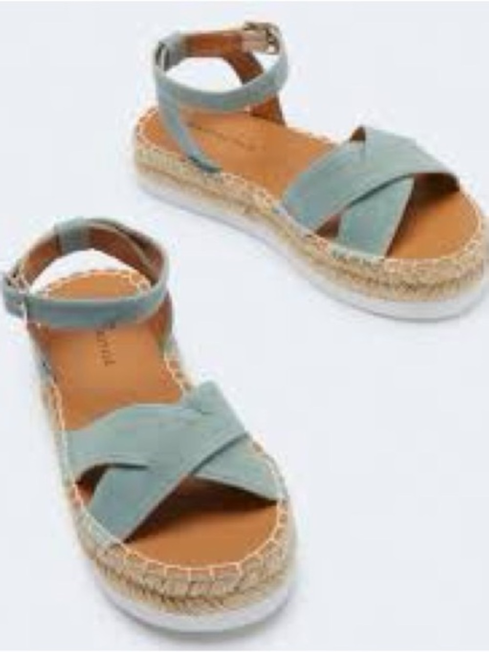 Aeropostale Light Blue Crisscross Espadrille Sandals